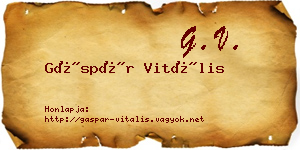Gáspár Vitális névjegykártya